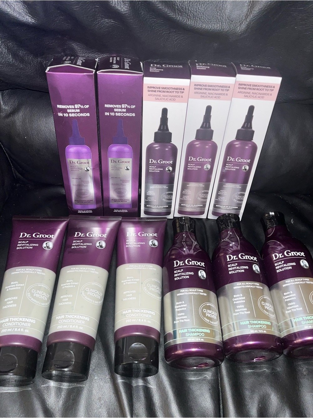LOT OF 11. Dr. Groot Hair Thickening Shampoo & Conditioner - Purple
